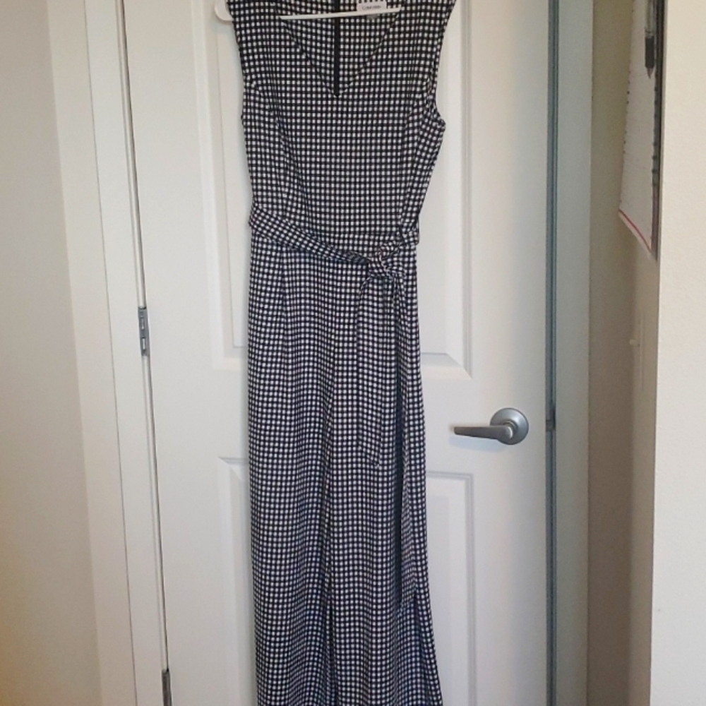 Calvin Klein black and white pant suit